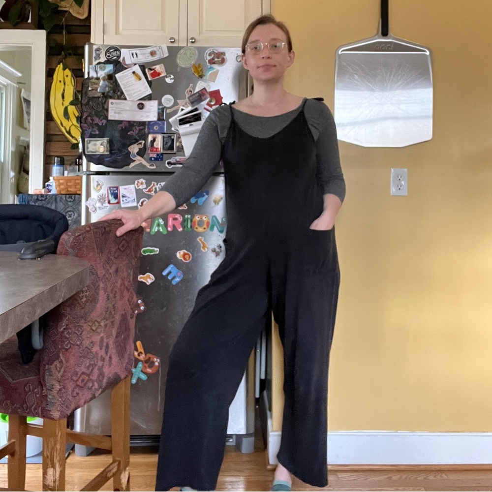 Tie strap hemp jumpsuit